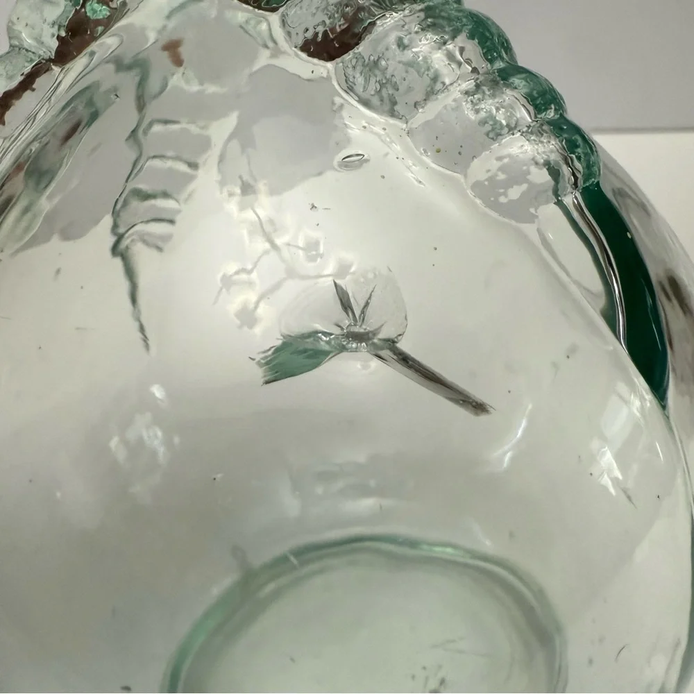 Vintage Glass Ball Claw Foot Chicken Foot Bottle Vase 11 1/4”